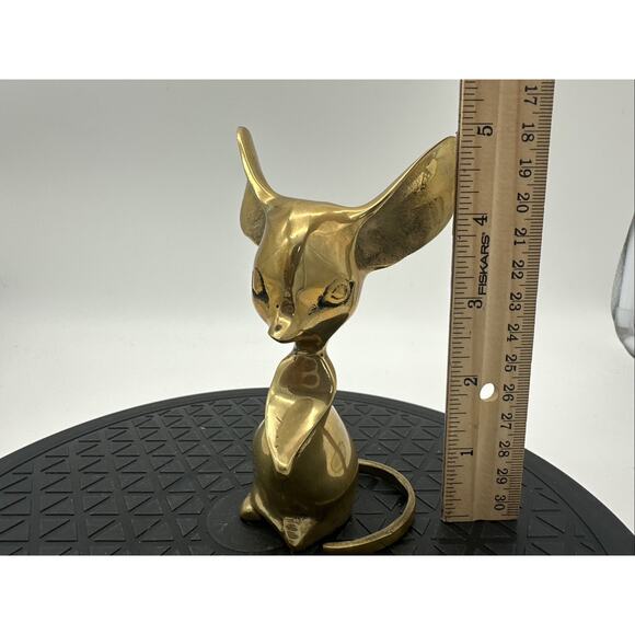 Vintage Solid Brass Mouse Figurine Made in Korea EUC - Picture 5 of 6
